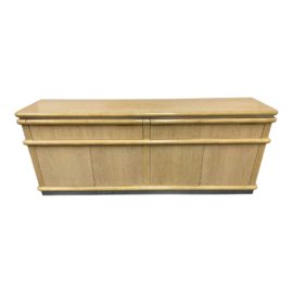 1980's Century Furniture Jay Spectre Cerused Oak & Chrome Credenza