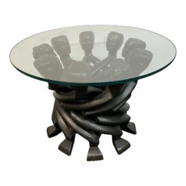 1980's Late 20th Century African Carved Base Coffee Table