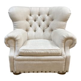 Restoration Hardware Churchill Tufted Luxe Arm Chair. Original Price: $3,395