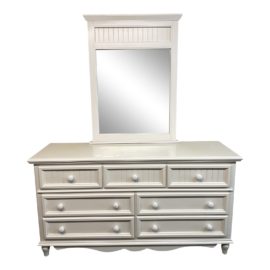 Early 21st Century Bassett Furniture Seven Drawer Dresser + Mirror