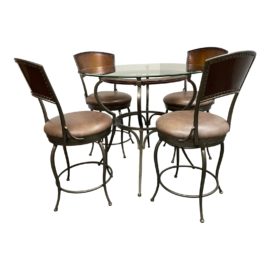 Artistica Tuscan Bar Table + Four Stools Dining Set