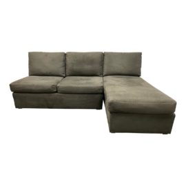 Crate & Barrel City Armless Micro Fiber Olive Sectional. Original Price: $3,721