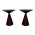 Crate & Barrel Mahogany Pawn Side Tables - a Pair