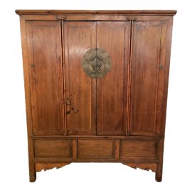 Mid 20th Century Antique Style Asian Elm Wardrobe