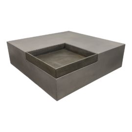 NEW Custom Design Fiberglass Concrete + Wood Tray Coffee Table