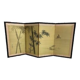 Mid 20th Century Japanese Four Panel Screen
