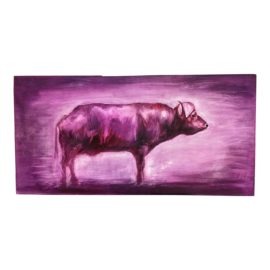 Jacqueline Neuwirth Oil on Canvas "Purple Buffalo" Signed 2014