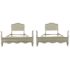 Mid 20th Century Twin Size Off White Painted Bed Frames, a Pair