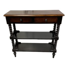 Early 21st Century Spanish Revival Turned Leg Two Drawer Console
