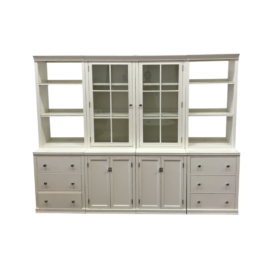 Pottery Barn Custom Modular Eight Piece Media Cabinet - Livingston Collection. Original Price: $5,122