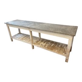 Sonoma Country Antiques Zinc Top Work Table. Original Price: 4,365
