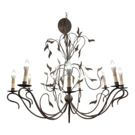 Currey & Company Arcadia 9 Light Chandelier in Hand Rubbed Bronze. Original Price: $1,400