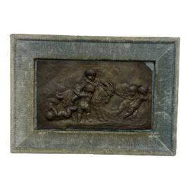Early 20th Century Framed Bronze Wall Sculpture