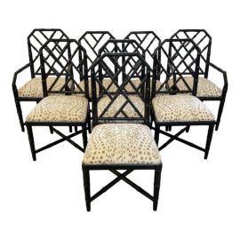 Bungalow 5 Jardin Hollywood Regency Dining Chairs, a Set of Eight. Original Price: $6,500