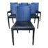 Bross Italian Black Leather Dining Chairs - Set of Six