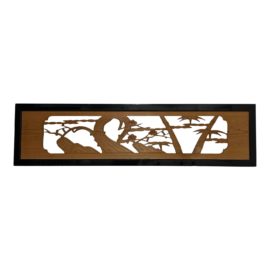 Asian Influenced Framed Maple Transom