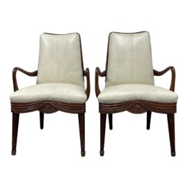 Sutter Furniture Manufacturing Deco Style Arm Chairs - a Pair