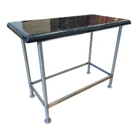 Custom Design Stainless Steel + Granite Onyx Bar Top Table