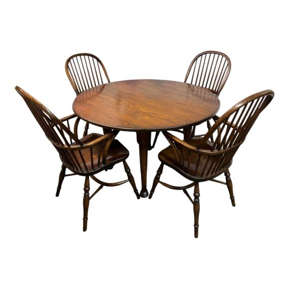 handcrafted-in-england-round-oak-table-four-windsor-chairs-1624