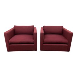 Knoll Charles Pfister Arm Chairs, a Pair