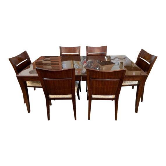 baker-furniture-bill-sofield-cheval-dining-room-table-set-with-six-bill-sofield-dining-chairs-cut-velvet-7611-1