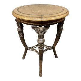 Egyptian Revival Empire Winged Lion Base Accent Table