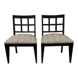 Berman Rosetti Grid Chairs, a Pair. Original Price: $2,000
