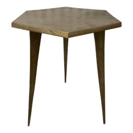 GoHome Oiled Brass Hexagonal Side Table
