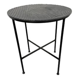 Faux Bois Charcoal Finish Side Table. Original Price: $225