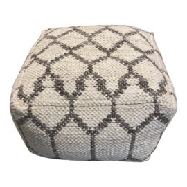Mercana Hershey II Taupe/Brown Wool Ottoman. Original Price: $300