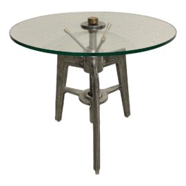 Pendulux Neptune Glass Top 3 Legs Adjustable End Table. Original Price: $500