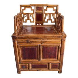 19th Century Antique Chinese Storage Armchair