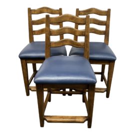 Chaddock Style Ladderback Counter Stools, a Set of Three