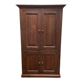 Rustic Style Pottery Barn Pine + Rosewood Stain Clothing Armoire. Original Price: $2,195