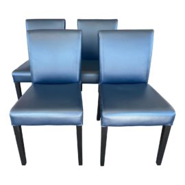 Crate & Barrel Lowe Leather Dining Chairs, Set of Four. Original Price: $956