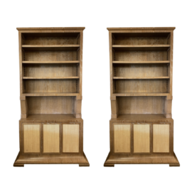 E M W Custom Two Piece Raffia Door Buffet + Hutch - a Pair. Original Price: $29,138