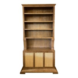 E M W Custom Two Piece Raffia Door Buffet + Hutch. Original Price: $14,569