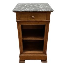 Early 20th Century Oak Marble Top Side Table