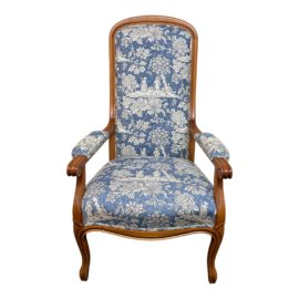 Pierre Deux Toile High Back Arm Bergere Chair