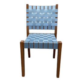 NEW Peter Danko Ashton Side Chair in Chestnut + Cornflower Blue