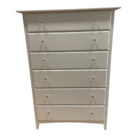 Thomasville Impressions Glass Hardware White Highboy Six Drawer Dresser