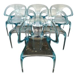 Roche Bobois Ava Polycarbonate Chairs, Set of Six