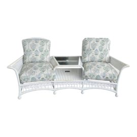 Kingsley-Bate Chatham All-Weather Wicker Tete-Tete Outdoor Lounger. Original Price: $2,300