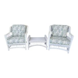 Kingsley-Bate Chatham All-Weather Pair of Outdoor Loungers + Ottoman Set. Original Price: $2,295