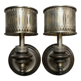 Alexander John Etched Wall Sconces, a Pair