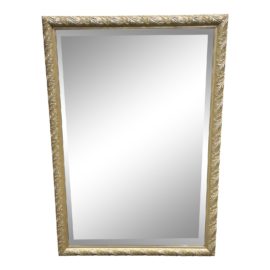Early 21st Century Champagne Botanical Wood Mirror