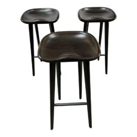 BassamFellows Tractor Bar Stools, Set of Three