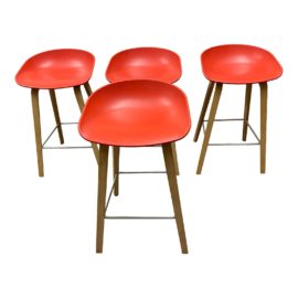 Hay About a Stool 32 Red Counter Stools - Set of Four. Original Price: $1,200