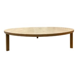 E15 Leila Round Oak With White Wax Finish Coffee Table. Original Price: $5,400