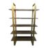Organic Modern Black Wood + Brass Bookcase